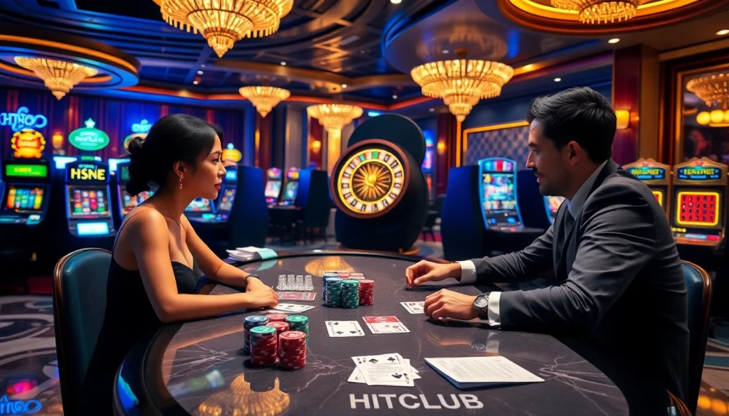 Experience the thrill of winning at HITCLUB, a vibrant poker table full of action and excitement.